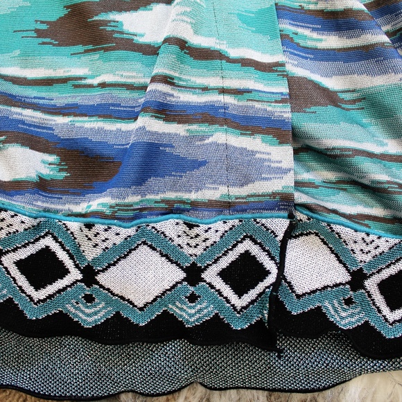 SOLD Hale Bob Blue Abstract Print Wrap Dress - Picture 6 of 8